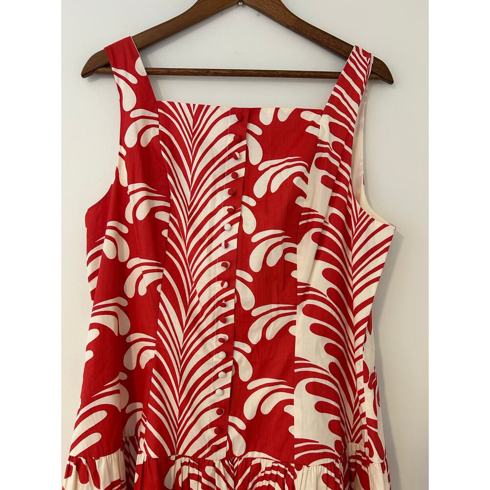 NWT Ciebon Sade Wiggle Wavy Stripe Sleeveless Dress Button Front Drop Waist XL - Picture 4 of 11